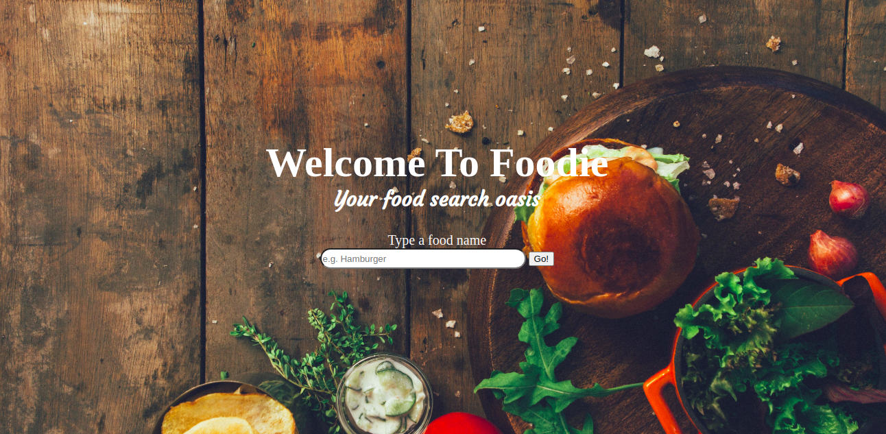 Foodie image landing page